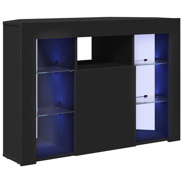 Eck-LED-TV-Schrank Schwarz 105 x 40 x 68 cm Holzwerkstoff