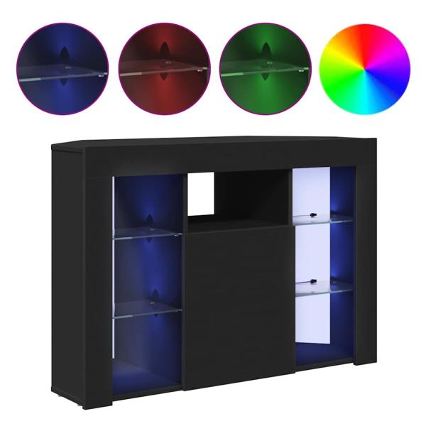 Eck-LED-TV-Schrank Schwarz 105 x 40 x 68 cm Holzwerkstoff