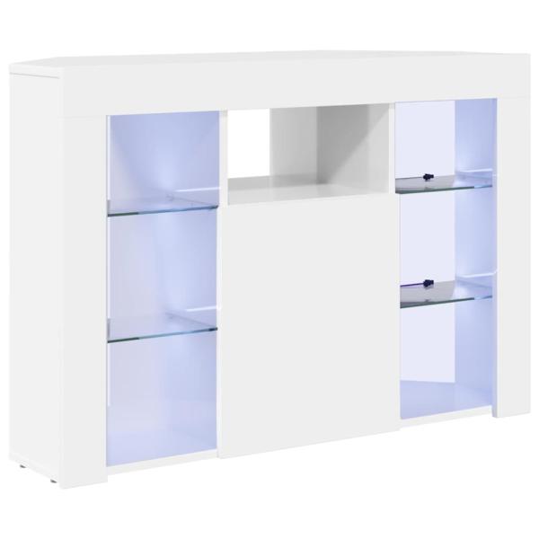 ARDEBO.de - Eck-LED-TV-Schrank Wandmontiert Hochglanz Weiß 105 x 40 x 68 cm