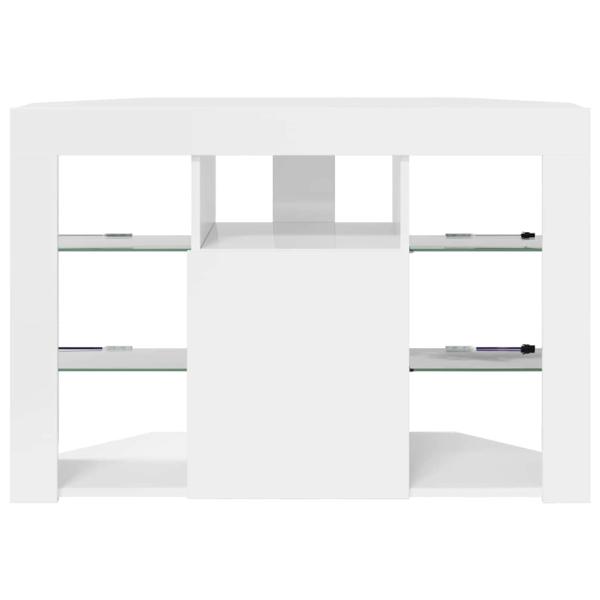 Eck-LED-TV-Schrank Wandmontiert Hochglanz Weiß 105 x 40 x 68 cm