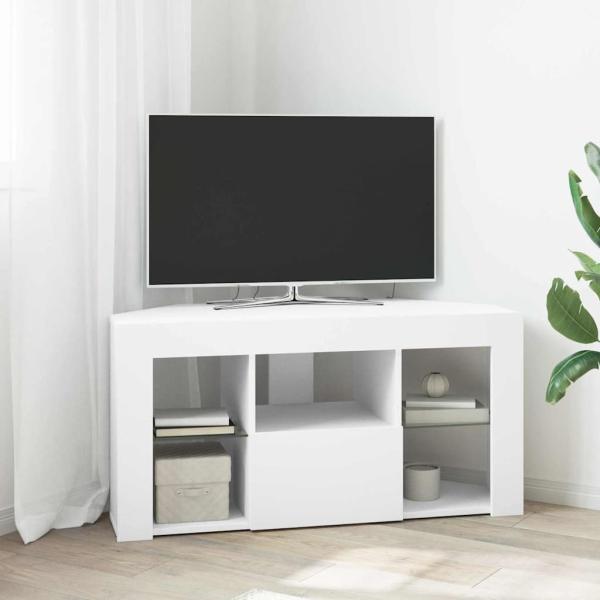 ARDEBO.de - Eck-LED-TV-Schrank Weiß 100 x 40 x 50 cm Holzwerkstoff