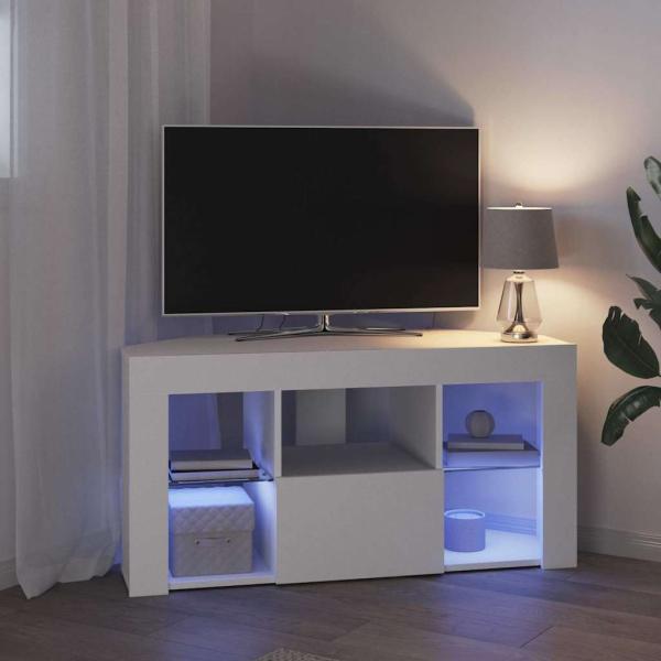 Eck-LED-TV-Schrank Weiß 100 x 40 x 50 cm Holzwerkstoff