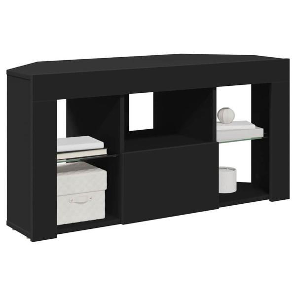 Eck-LED-TV-Schrank Schwarz 105 x 40 x 68 cm Holzwerkstoff