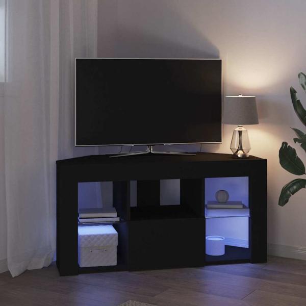 Eck-LED-TV-Schrank Schwarz 105 x 40 x 68 cm Holzwerkstoff