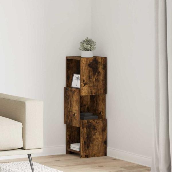 ARDEBO.de - Eckschrank Weiß 25,5x25x80cm Holzwerkstoff