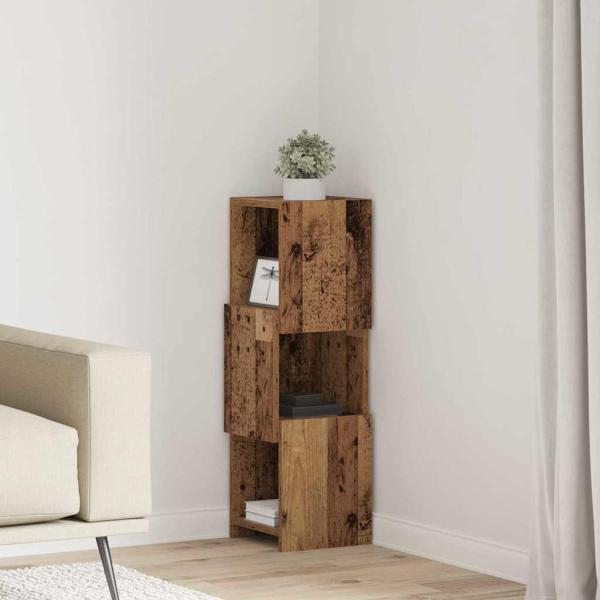 ARDEBO.de - Eckschrank Weiß 25,5x25x80cm Holzwerkstoff