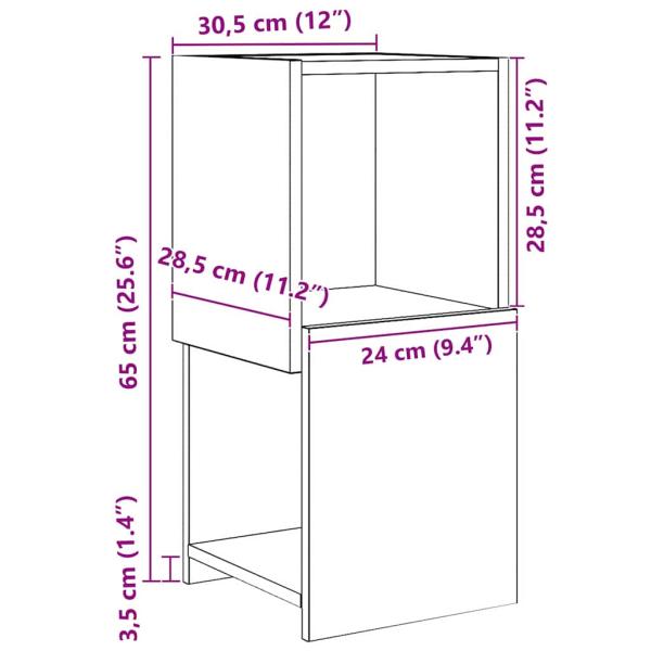 Eckschrank Weiß 30,5x30x65cm Holzwerkstoff