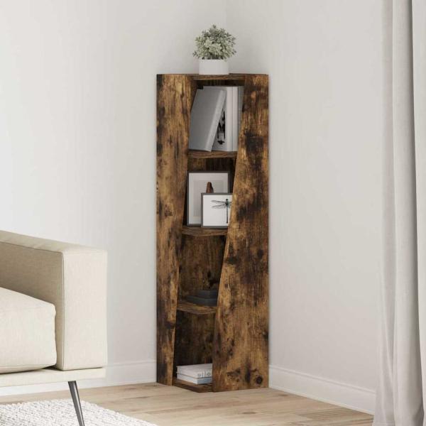 ARDEBO.de - Eckschrank Weiß 27,5x27x102cm Holzwerkstoff