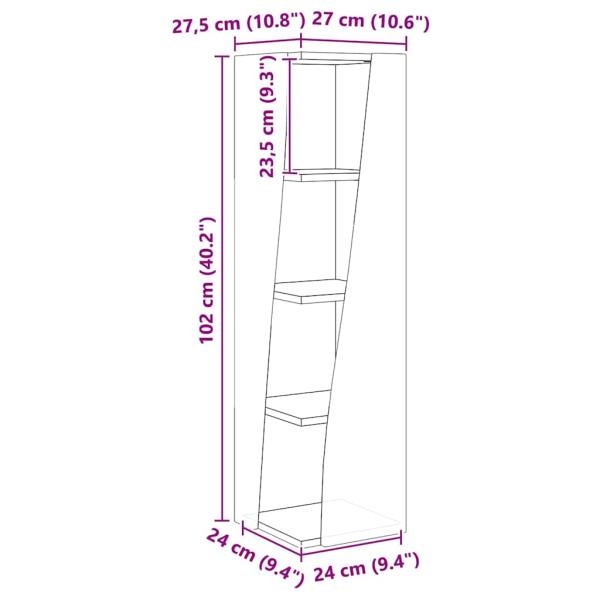 Eckschrank Weiß 27,5x27x102cm Holzwerkstoff