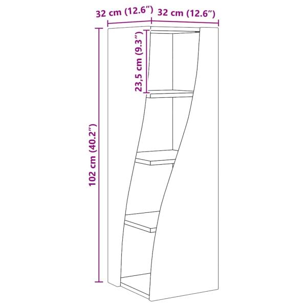 Eckschrank Weiß 32x32x102cm Holzwerkstoff