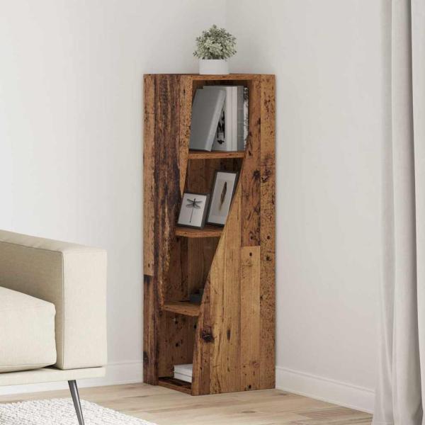 ARDEBO.de - Eckschrank Weiß 32x32x102cm Holzwerkstoff