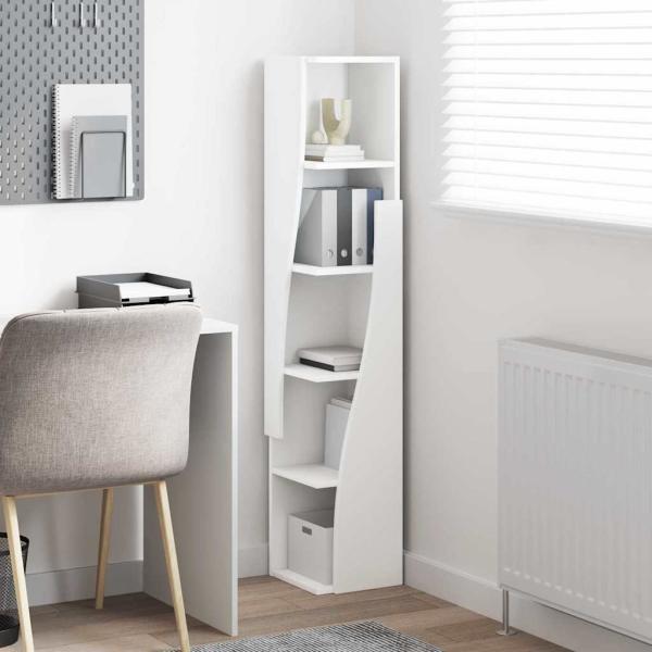 Eckschrank Weiß 27,5x27x140cm Holzwerkstoff