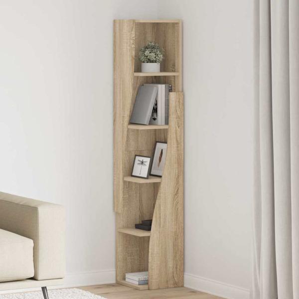 ARDEBO.de - Eckschrank Weiß 27,5x27x140cm Holzwerkstoff