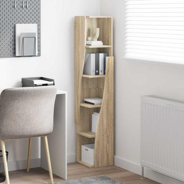 Eckschrank Weiß 27,5x27x140cm Holzwerkstoff