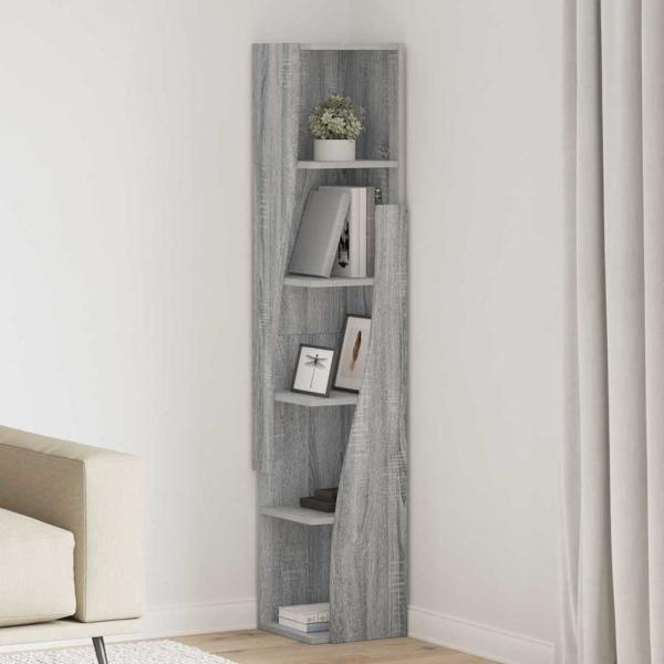 ARDEBO.de - Eckschrank Weiß 27,5x27x140cm Holzwerkstoff