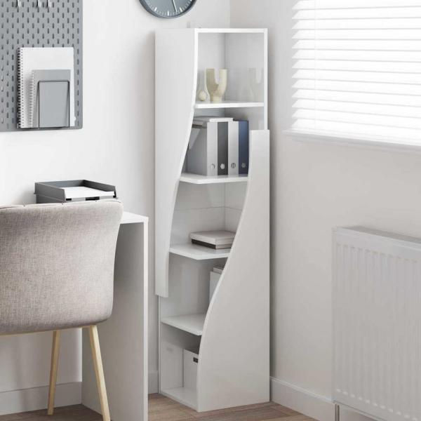 Eckschrank Weiß 32x32x140cm Holzwerkstoff