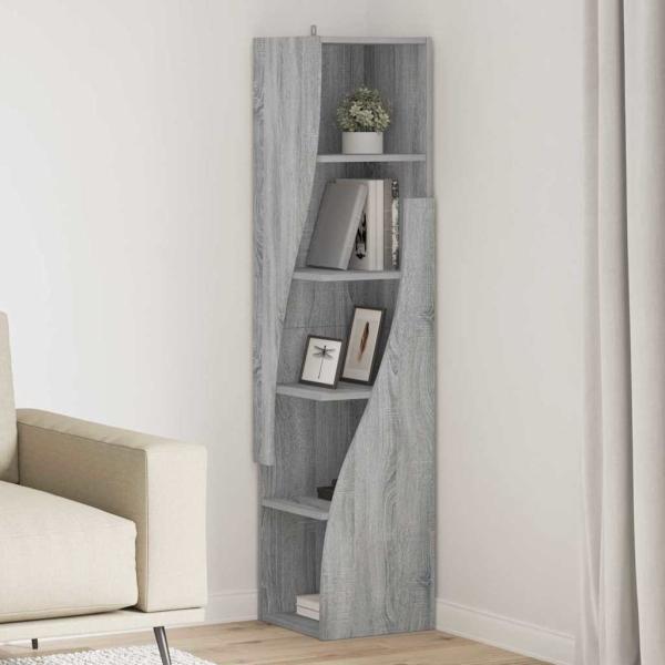 ARDEBO.de - Eckschrank Weiß 32x32x140cm Holzwerkstoff