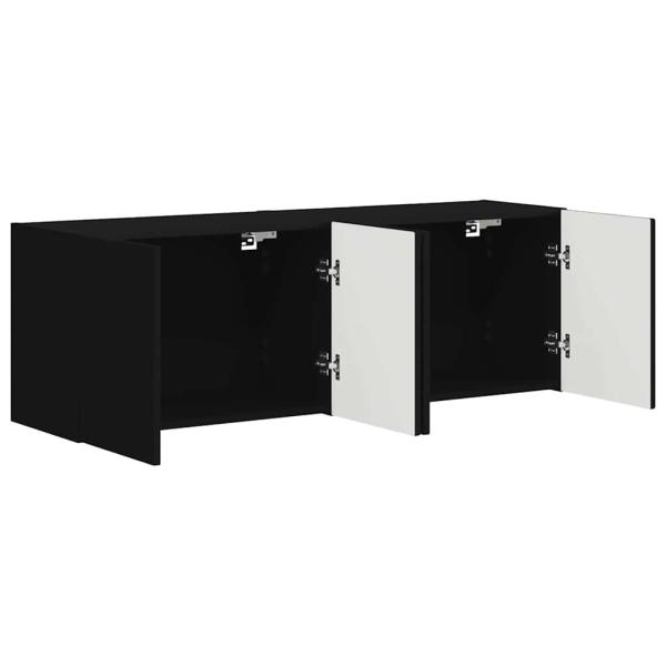 TV-Wandschrank 2 pcs Schwarz 59,5 x 31 x 40 cm Holzwerkstoff
