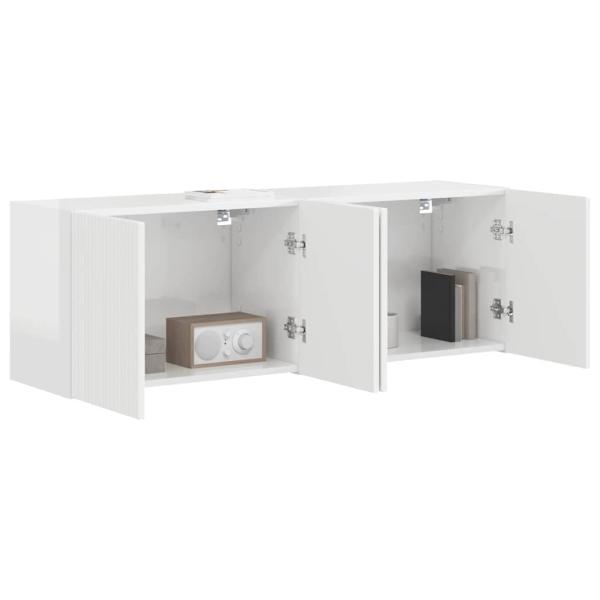 TV-Wandschrank 2 pcs Hochglanz Weiß 59,5 x 31 x 40 cm