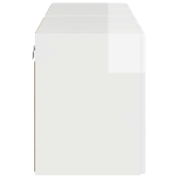 TV-Wandschrank 2 pcs Hochglanz Weiß 59,5 x 31 x 40 cm