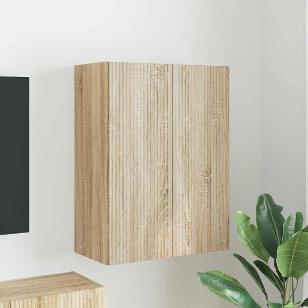 ARDEBO.de - TV-Wandschrank Sonoma-Eiche 59,5 x 31 x 80 cm Holzwerkstoff