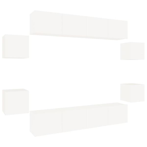 8-tlg. TV-Schrank-Set Weiß Holzwerkstoff