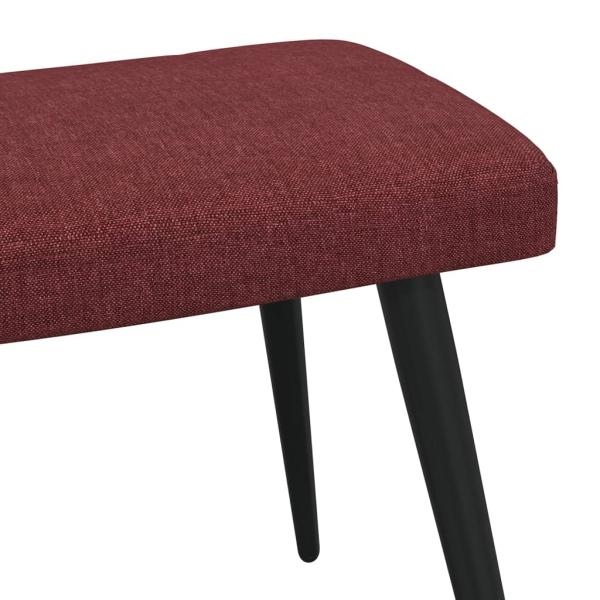 Relaxsessel mit Hocker Weinrot Stoff