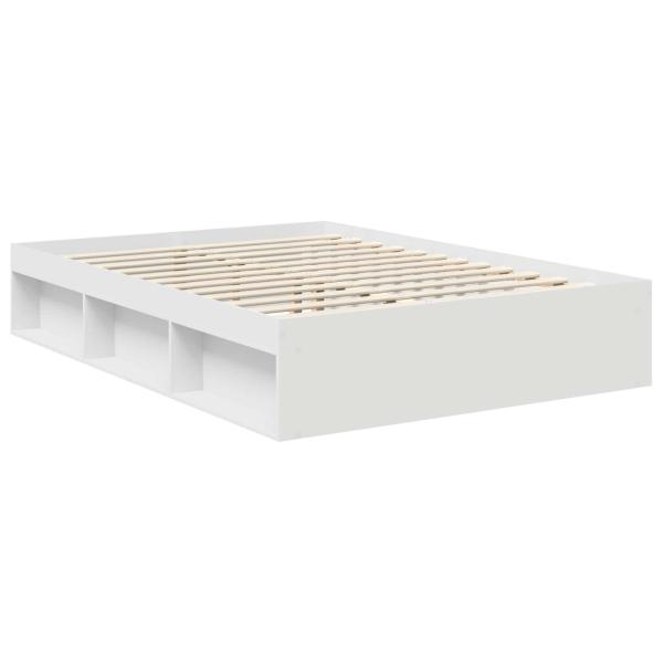 Bettrahmen mit Kopfteil Weiß 140 x 190 cm Holzwerkstoff