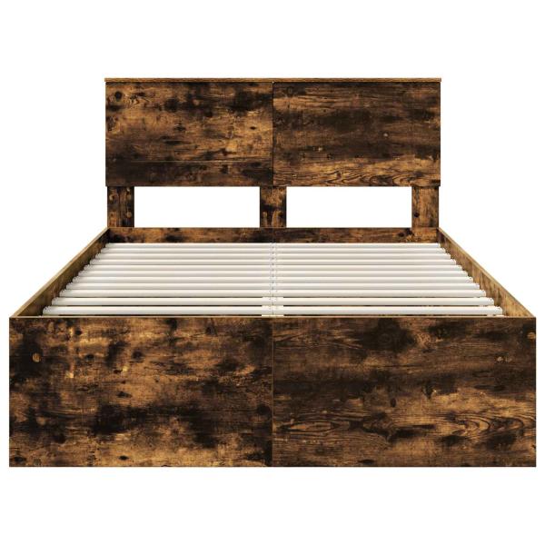 Bettrahmen Geräucherte Eiche 120 x 190 cm Holzwerkstoff