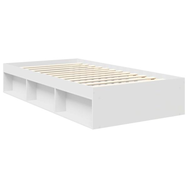 Bettrahmen mit Kopfteil Weiß 100 x 200 cm Holzwerkstoff