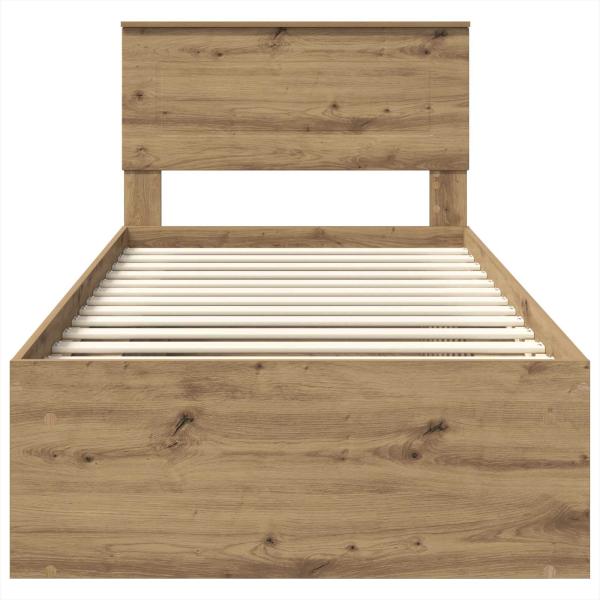 Bettrahmen Kunsthandwerk Eiche 100 x 200 cm Holzwerkstoff