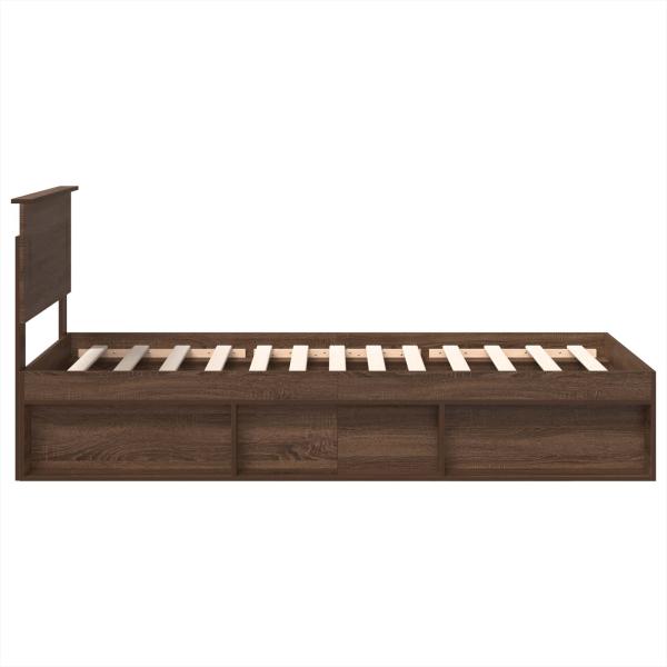 Bettrahmen Braun Eichen-Optik 75 x 190 cm Holzwerkstoff