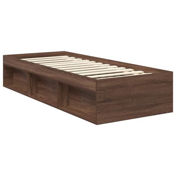 Bettrahmen Braun Eichen-Optik 75 x 190 cm Holzwerkstoff