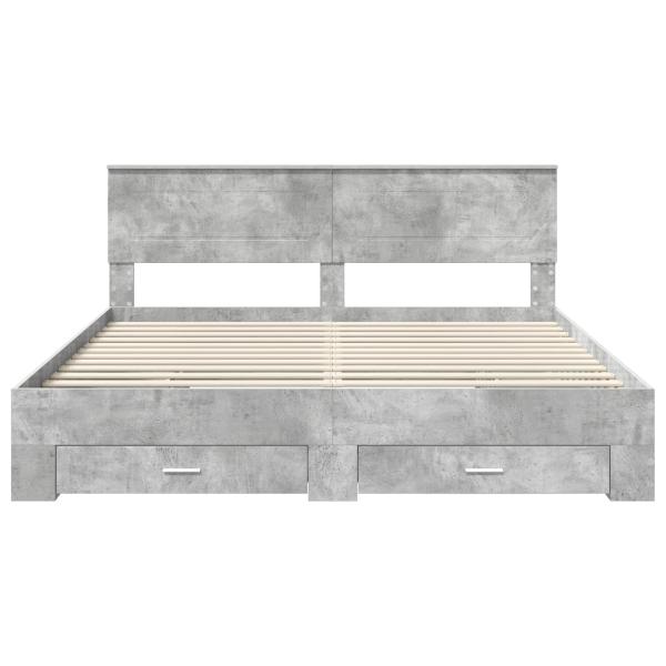 Bettgestell mit Schubladen mit Kopfteil Holzwerkstoff