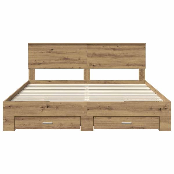 Bettrahmen Artisan-Eiche 180 x 200 cm Holzwerkstoff