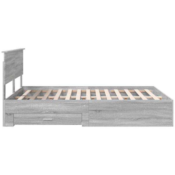 Bettrahmen Graues Sonoma 140 x 190 cm Holzwerkstoff