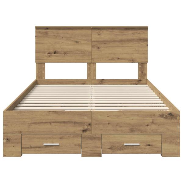 Bettrahmen Artisan-Eiche 120 x 190 cm Holzwerkstoff