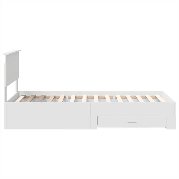 Bettrahmen mit Kopfteil Weiß 90 x 200 cm Holzwerkstoff