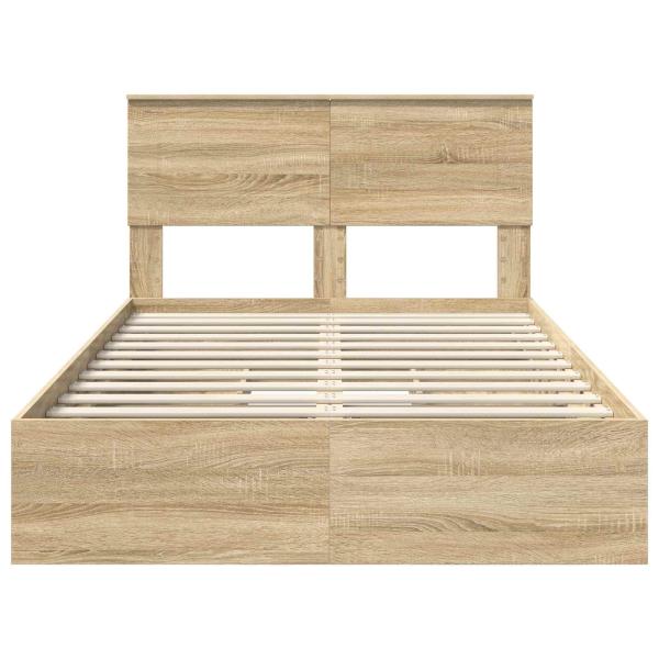 Aufbewahrungsbett Sonoma-Eiche 120 x 200 cm Holzwerkstoff
