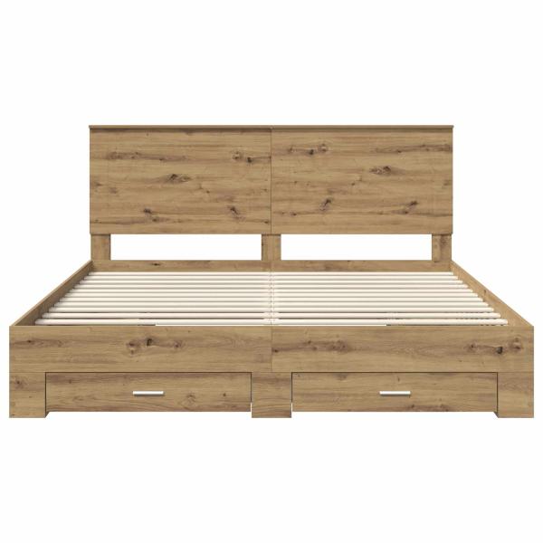 Bettrahmen Artisan-Eiche 180 x 200 cm Holzwerkstoff