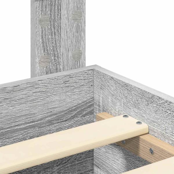 Bettrahmen Graues Sonoma 140 x 190 cm Holzwerkstoff