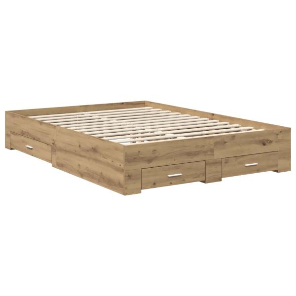 Bettrahmen Artisan-Eiche 140 x 190 cm Holzwerkstoff