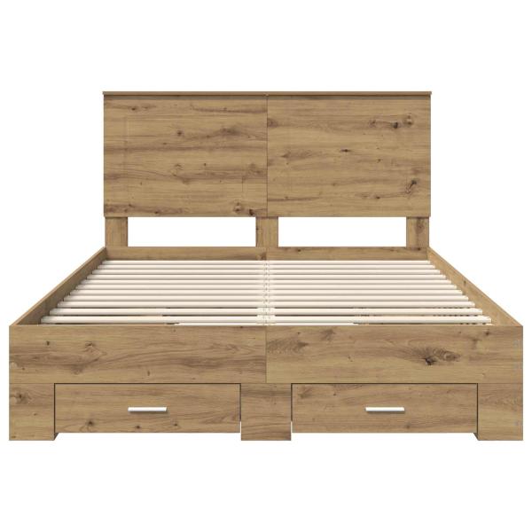 Bettrahmen Artisan-Eiche 140 x 190 cm Holzwerkstoff