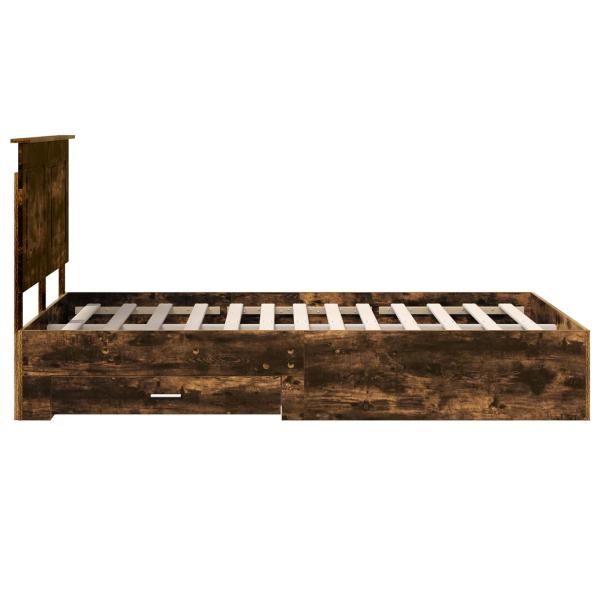 Bettrahmen Geräucherte Eiche 135 x 190 cm Holzwerkstoff