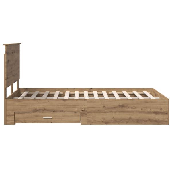 Bettrahmen Artisan-Eiche 120 x 190 cm Holzwerkstoff