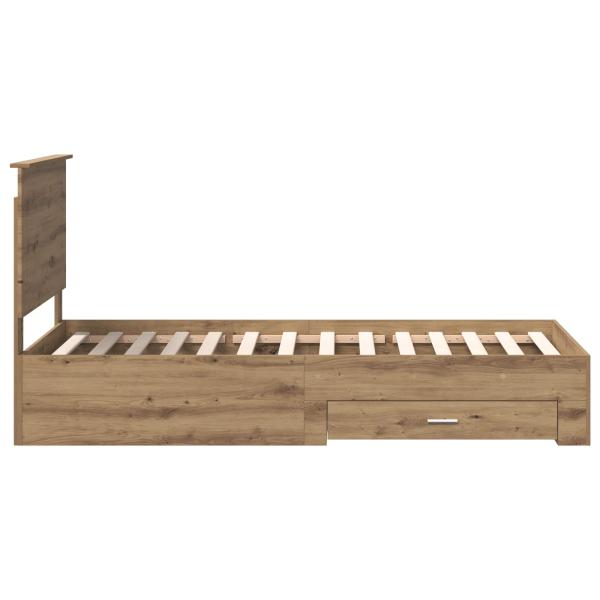 ARDEBO.de - Bettrahmen mit Kopfteil Artisan-Eiche 90 x 190 cm Holzwerkstoff