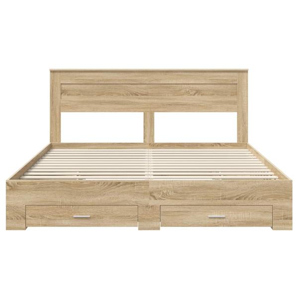 Bettrahmen mit Schubladen mit Kopfteil Holzwerkstoff