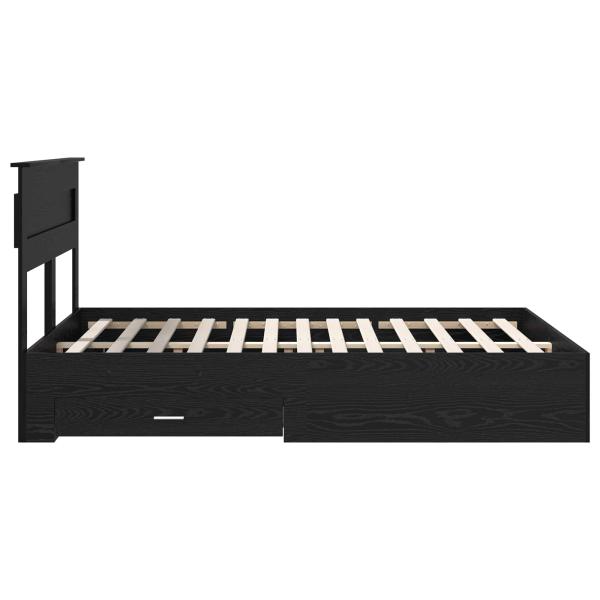 Bettrahmen Schwarz Eichen-Optik 140 x 190 cm Holzwerkstoff