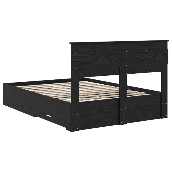 Bettrahmen Schwarz Eichen-Optik 140 x 190 cm Holzwerkstoff