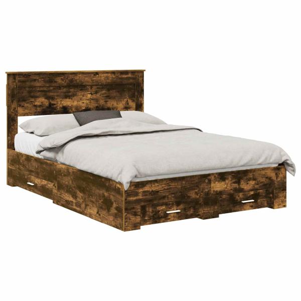 Bettrahmen mit Schubladen mit Kopfteil Holzwerkstoff